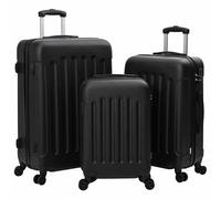 vidaXL Set di valigie 3 pezzi guscio rigido nero 20 pollici 24 pollici 28 pollici ABS