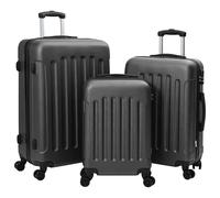 vidaXL Set di valigie 3 pz, guscio rigido grigio scuro, 20'', 24'' e 28'' in ABS.