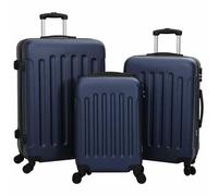 vidaXL Set di valigie da 3 pezzi con guscio rigido blu scuro: 20'', 24'' e 28'' in ABS.