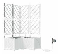 vidaXL Set di Vasi Bianchi per Il Giardino con Sistema di Irrigazione, 3 Pezzi Quadrati, Resistenti ai Raggi UV, Ideali per Uso Interno ed Esterno. Contenitore per Piante Rectangolare, Perfetto per