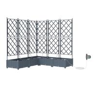 vidaXL Fioriera da giardino grigio chiaro, plastica, 120 x 120 x 126 cm