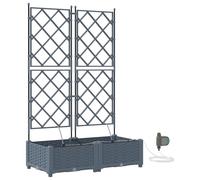 vidaXL Set di Vasi da Giardino Grigio Chiaro con Sistema di Autoforaggio - 2 Pezzi, Design Rettangolare in Plastica Durevole. Perfetti per Uso Interno ed Esterno, Ideali Come Contenitore per Piante
