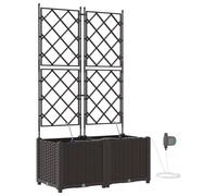 vidaXL Fioriera in plastica marrone, 80 x 40 x 142 cm