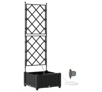 vidaXL Fioriera Quadrata Nera in plastica Sistema di irrigazione Integrato | Design Moderno per Uso Interno ed Esterno Misure 40 x 126 cm Decorazione Elegante per balconi e Giardini Fioriere Suppo