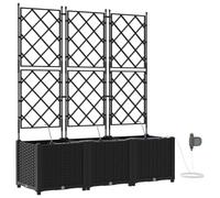vidaXL Elegante supporto per vaso rettangolare per esterni, resistente ai raggi UV, effetto vimini e finitura strutturata, per balconi e giardini, 120 x 40 142 cm, decorazione per giardino interno