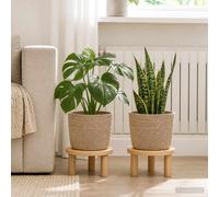 vidaXL Set di Vasi per Piante 2 pz Naturale Ø 28 x 28 cm