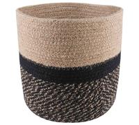 vidaXL Set di Vasi per Piante 2 pz Naturale e Nero Ø 21 x 21 cm
