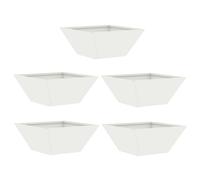 vidaXL Set di Vasi Quadrati Bianchi in Plastica per Uso Interno ed Esterno. Dimensioni Medie: 35 x 15 cm. Resistenti ai UV. Vasi da Giardino Moderni per Piccole Piante. Facili da Pulire, Ideali per