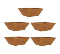 vidaXL Set di vasi Quadrati in Acciaio Resistente alle intemperie di, Perfetti Sia per Interno Che per Esterno. Hanno Una Dimensione Media di 40 x 15 cm e Sono Ideali per Piante Piccole. Duraturi e