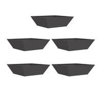 vidaXL Set di Vasi Quadrati Neri in plastica per Uso Interno e Esterno. Dimensioni: 50 x 15 cm. Resistenti ai Raggi UV, Questi vasi da Giardino Sono durevoli e Hanno Un Design Moderno con incastonat