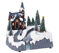 vidaXL Set di Villaggio Natalizio Colorato in Resina di - Mini Decorazione Interna Tradizionale con Chiesa e Alberi, Ideale per Abbellire Il Soggiorno e Creare un'atmosfera Festiva sulla Tavola