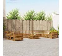 vidaXL Set divani 11 pcs Naturale Legno di Acacia Massello, Divano da Giardino, Mobili Sezionali Resistenti per Esterni, Set Comfort per Patio e Terrazzo