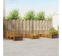 vidaXL Set divani 11 pcs Naturale Legno di Acacia Massello, Divano da Giardino, Mobili Sezionali Resistenti per Esterni, Set Comfort per Patio e Terrazzo