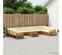 vidaXL Set divani con cuscino 11 pcs Legno di Acacia Massello, Divano da giardino, moderno e accogliente, mobile sezionale per il patio, robusto e comodo