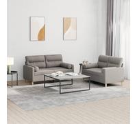 vidaXL Set Divani 2 pz con Cuscini Tortora in Tessuto