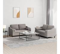 vidaXL Set Divani 2 pz con Cuscini Tortora in Tessuto