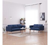 VIDAXL - Set Divani 2 Pz In Tessuto Blu