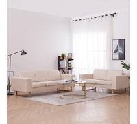 vidaXL Set Divani 2 pz in Tessuto Crema