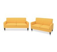 vidaXL Set Divani 2 pz in Tessuto Giallo