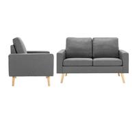 VIDAXL - Set Divani 2 Pz In Tessuto Grigio Chiaro