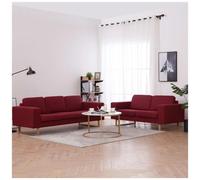 vidaXL Set Divani 2 pz in Tessuto Rosso Vino