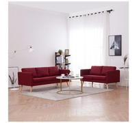 vidaXL Set Divani 2 pz in Tessuto Rosso Vino