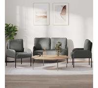 vidaXL Set divani 3 pcs Grigio scuro 115 x 56 x 80 cm Legno compensato