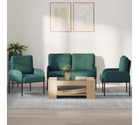 vidaXL Set divani 3 pcs Verde Scuro 115 x 56 x 80 cm Legno compensato