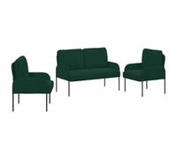 vidaXL Set divani 3 pcs Verde Scuro 115 x 56 x 80 cm Legno compensato, Soggiorno, Divano alla Moda, Arredo Moderno, Comodo Divano, Design Minimalista, Relax, Seduta Urbana