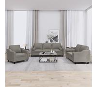 vidaXL Set Divani 3 pz con Cuscini Tortora in Tessuto