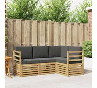 vidaXL Set divani 4 pcs Bianco e Antracite 185,5 x 126,5 x 73 cm, Set da Giardino, Divano Esterno Moderno, Mobili Angolari per Relax in Terrazza, Comfort Patio