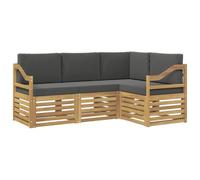 vidaXL Set divani 4 pcs Bianco e Antracite 185,5 x 126,5 x 73 cm, Set da Giardino, Divano Esterno Moderno, Mobili Angolari per Relax in Terrazza, Comfort Patio