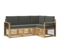 vidaXL Set divani 4 pcs Bianco e Antracite 187,5 x 128,5 x 73 cm, Set da Giardino, Divano Esterno Moderno, Mobili Angolari per Relax in Terrazza, Comfort Patio