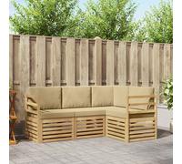 vidaXL Set divani 4 pcs Bianco e Beige 185,5 x 126,5 x 73 cm