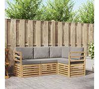 vidaXL Set divani 4 pcs Bianco e Grigio Chiaro 185,5 x 126,5 x 73 cm