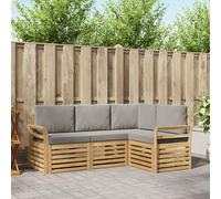 vidaXL Set divani 4 pcs Bianco e Grigio Chiaro 190 x 130,5 x 73 cm