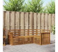 vidaXL Set divani 4 pcs Naturale Legno di Acacia Massello, Divano da esterno, arredamento moderno, resistente lounge patio, sedute per giardino e terrazza