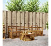 vidaXL Set divani 5 pcs Naturale Legno di Acacia Massello