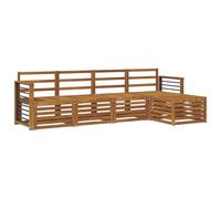 vidaXL Set divani 5 pcs Naturale Legno di Acacia Massello, Divano moderno da giardino, set modulare per esterni, mobili in acacia, lounge minimalista, comodo vicino alla piscina