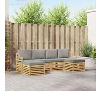 vidaXL Set divani 6 pcs Bianco e Grigio Chiaro 245 x 122,5 x 73 cm