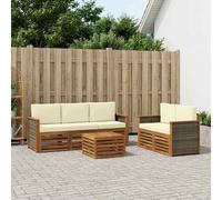 vidaXL Set divani 6 pcs Legno di Acacia Massello, Divano da giardino, resistente, mobile moderno per patio, set per rilassamento all'aperto, comfort nel terrazzo