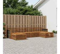 vidaXL Set di divani da 6 pezzi in legno di acacia massiccio, set di divani in legno di acacia, design modulare per terrazza, comode sedie a sdraio da giardino, mobili da giardino, divani