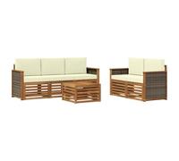 vidaXL Set divani 6 pcs Legno di Acacia Massello, Divano da giardino, resistente, mobile moderno per patio, set per rilassamento all'aperto, comfort nel terrazzo