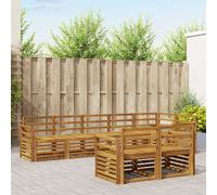 vidaXL Set divani 8 pcs Naturale Legno di Acacia Massello, Divano Sezionale da Giardino, Set Lounge Esterno Moderno, Arredo Patio Resistente, Sede Comoda in Terrazza