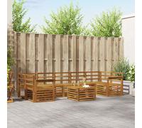 vidaXL Set divani 8 pcs Naturale Legno di Acacia Massello