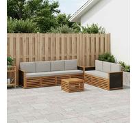 vidaXL Set divani con cuscino 8 pcs Legno di Acacia Massello, Divano Sezionale da Giardino, Mobili da Patio Resistente, Per Relax e Comfort all'Aperto