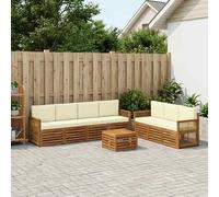 vidaXL Set divani con cuscino 8 pcs Legno di Acacia Massello, Divano Sezionale da Giardino, Mobili da Patio Resistente, Per Relax e Comfort all'Aperto