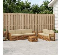 vidaXL Set divani con cuscino 8 pcs Legno di Acacia Massello, Divano Sezionale da Giardino, Mobili da Patio Resistente, Per Relax e Comfort all'Aperto