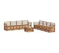 vidaXL Set divani 9 pcs Naturale Legno di Acacia Massello, Divano da giardino, moderno e resistente, set sezionale per terrazzo e patio, comodo da usare