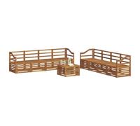 vidaXL Set divani 9 pcs Naturale Legno di Acacia Massello, Divano da giardino, moderno e resistente, set sezionale per terrazzo e patio, comodo da usare